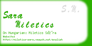 sara miletics business card